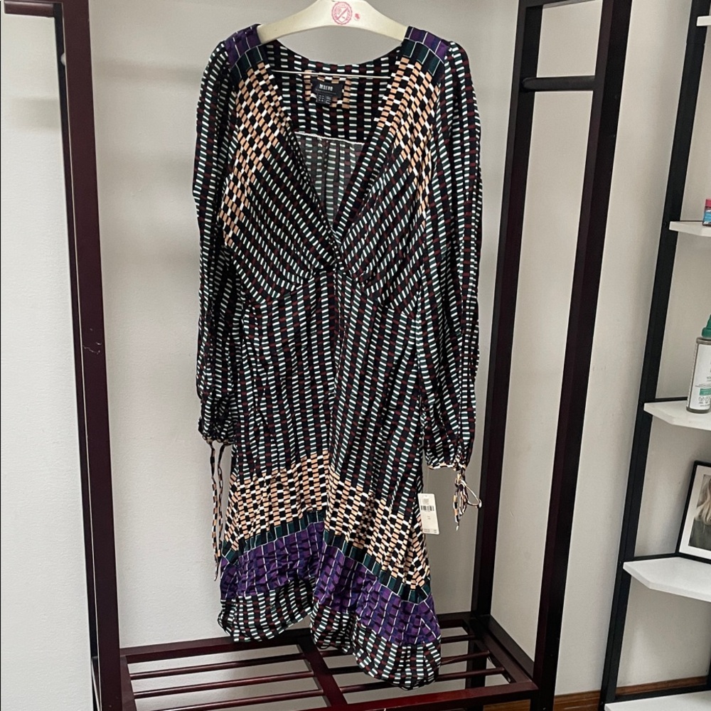 Mauve Anthropologie Black and Silver Sequin V-Neck Sundress new w tags - Picture 3 of 4